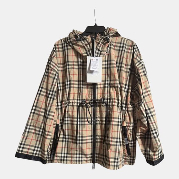 BURBERRY BACTON VINTAGE CHECK HOODED JACKET ARCHIVE BEIGE NWT SIZE 6 - Picture 11 of 13